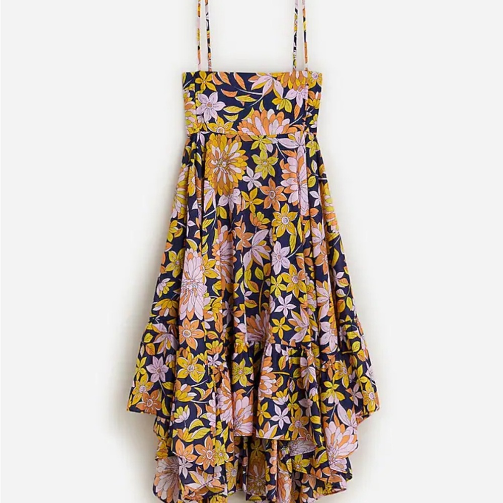 JCrew Convertible beach dress in dusk floral bow detail Empire waist size L